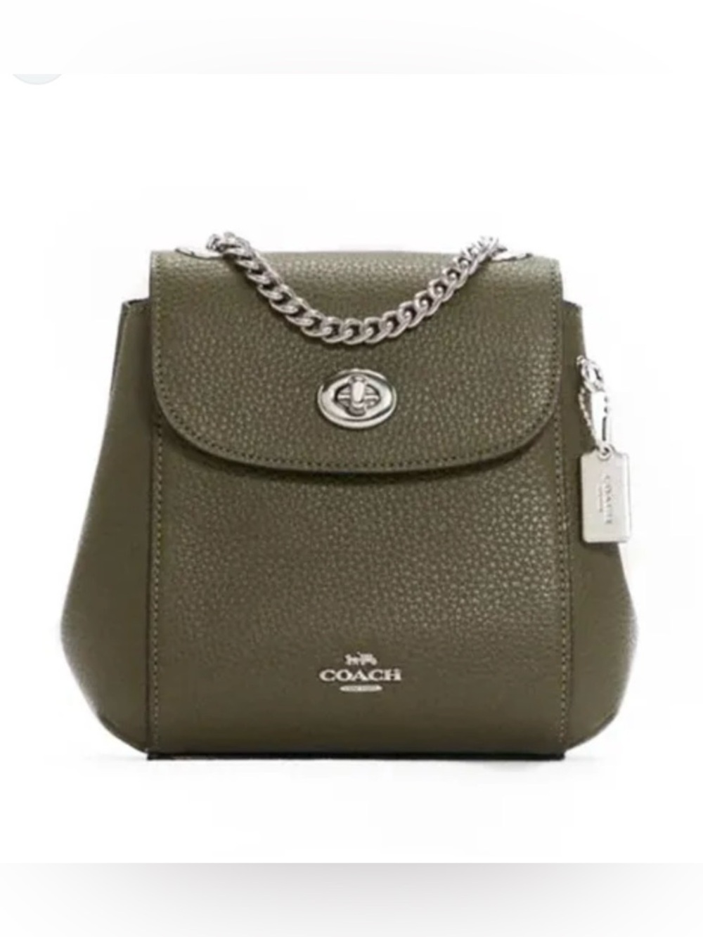 Coach Mini Backpack Crossbody C5677 Olive Green Pebbled Leather NWOT - Picture 5 of 8